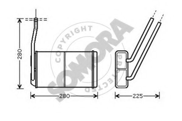 Теплообменник, отопление салона SOMORA 150150