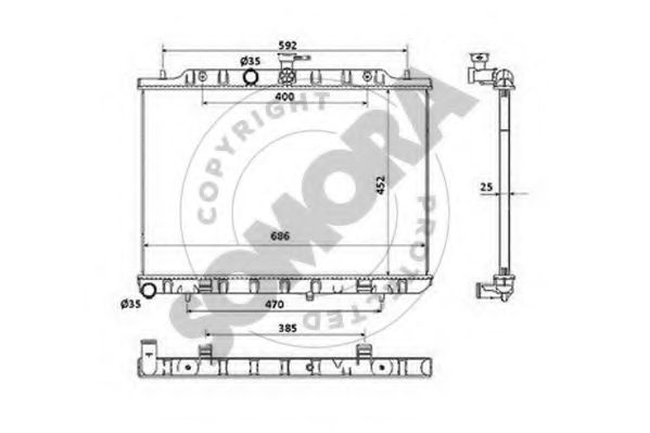 Радиатор, охлаждение двигателя SOMORA 195640A