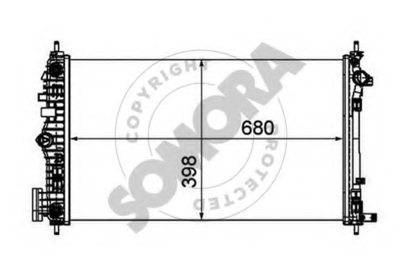 Радиатор, охлаждение двигателя SOMORA 210840D