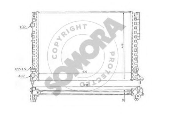 Радиатор, охлаждение двигателя SOMORA 242040D