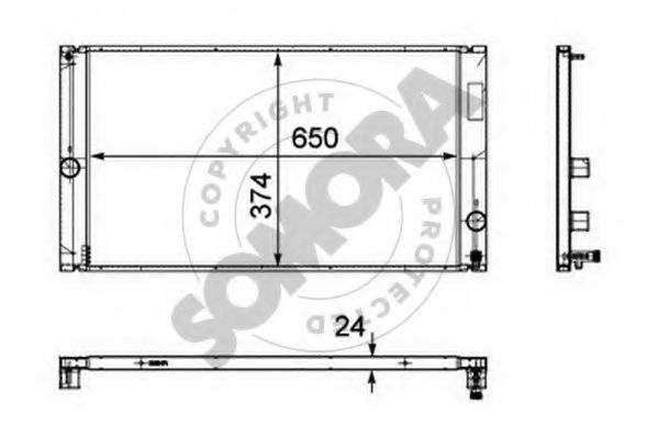 Радиатор, охлаждение двигателя SOMORA 361440