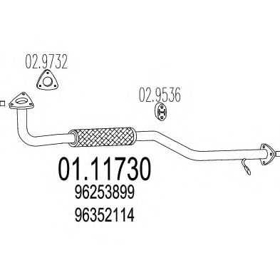 Труба выхлопного газа MTS 01.11730