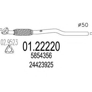 Труба выхлопного газа MTS 01.22220