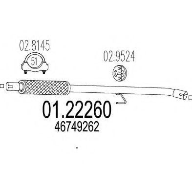 Труба выхлопного газа MTS 01.22260