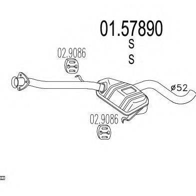 Средний глушитель выхлопных газов MTS 01.57890