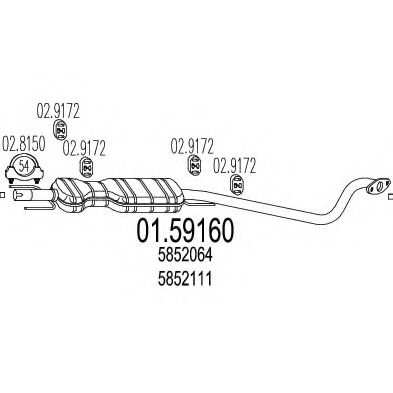 Средний глушитель выхлопных газов MTS 01.59160