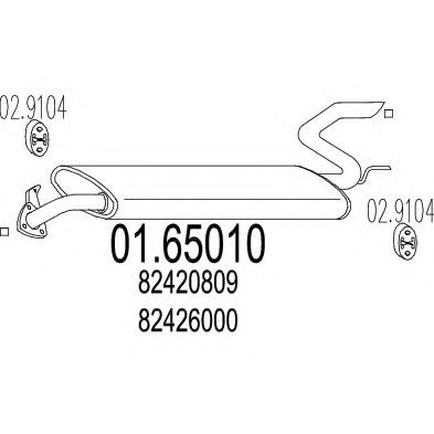Глушитель выхлопных газов конечный TIMAX 230193