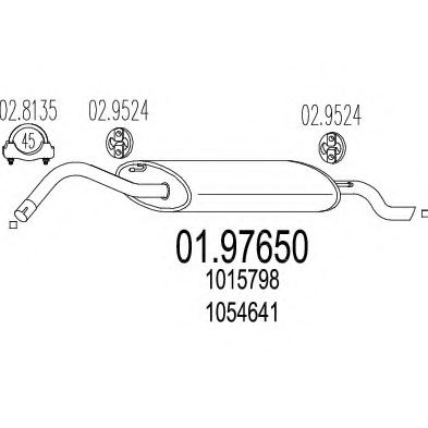 Глушитель выхлопных газов конечный ROSI 25203
