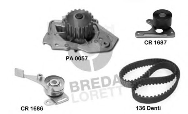 Водяной насос + комплект зубчатого ремня BREDA  LORETT KPA0116B