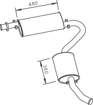 Средний / конечный глушитель ОГ DINEX 33334