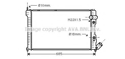 Радиатор, охлаждение двигателя AVA QUALITY COOLING CNA2071