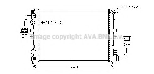 Радиатор, охлаждение двигателя AVA QUALITY COOLING CNA2079