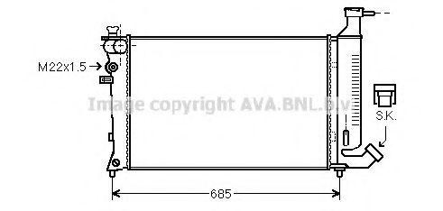 Радиатор, охлаждение двигателя AVA QUALITY COOLING PEA2148