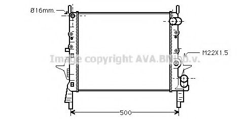 Радиатор, охлаждение двигателя AVA QUALITY COOLING RT2158