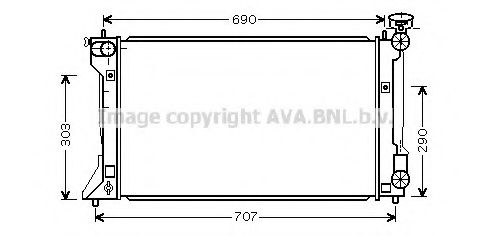 Радиатор, охлаждение двигателя AVA QUALITY COOLING TO2332