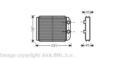 Теплообменник, отопление салона AVA QUALITY COOLING VO6132