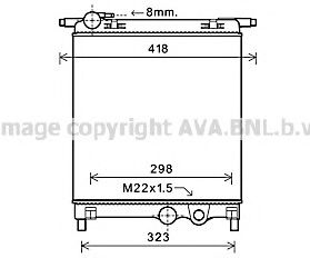 Радиатор, охлаждение двигателя AVA QUALITY COOLING VW2325