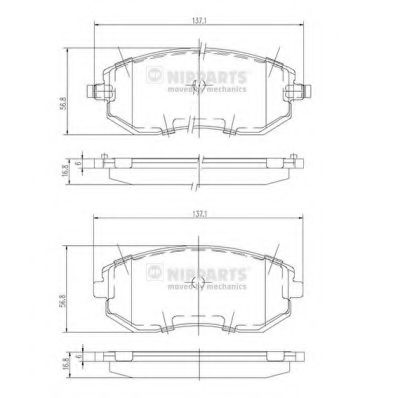 Комплект тормозных колодок, дисковый тормоз NIPPARTS J3607015