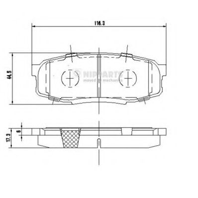 Комплект тормозных колодок, дисковый тормоз NIPPARTS N3612043