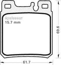 Комплект тормозных колодок, дисковый тормоз MGA 372