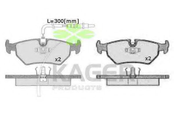 Комплект тормозных колодок, дисковый тормоз KAGER 35-0632