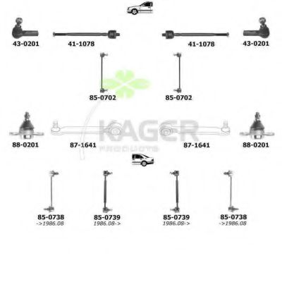 Подвеска колеса KAGER 801001
