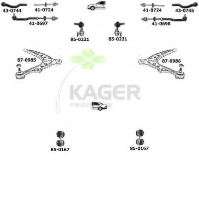 Подвеска колеса KAGER 801094