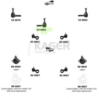 Подвеска колеса KAGER 801325