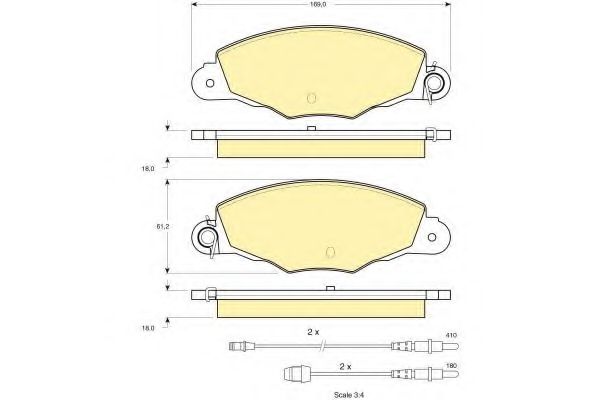 Комплект тормозных колодок, дисковый тормоз GIRLING 6113364