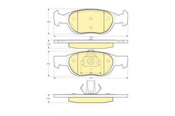 Комплект тормозных колодок, дисковый тормоз GIRLING 6113392