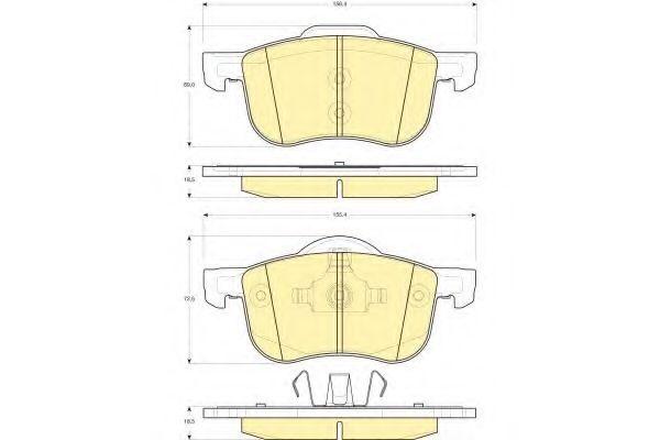 Комплект тормозных колодок, дисковый тормоз GIRLING 6113882