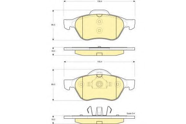 Комплект тормозных колодок, дисковый тормоз GIRLING 6115402