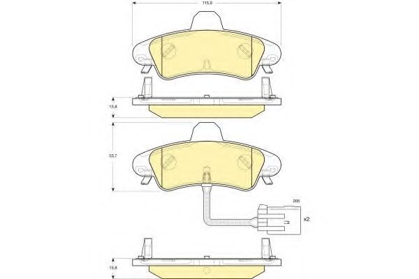 Комплект тормозных колодок, дисковый тормоз GIRLING 6115813