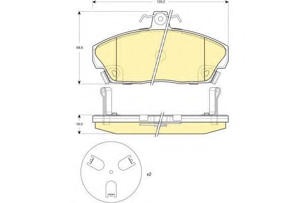 Комплект тормозных колодок, дисковый тормоз GIRLING 6132671