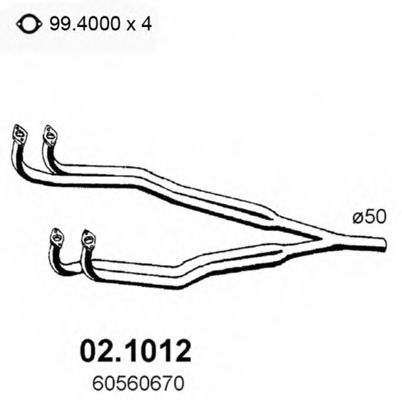 Труба выхлопного газа ASSO 02.1012