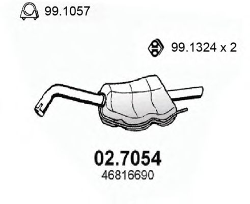 Глушитель выхлопных газов конечный ASSO 02.7054