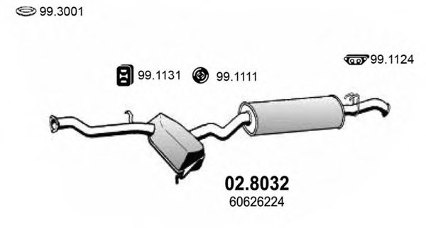 Средний / конечный глушитель ОГ ASSO 02.8032
