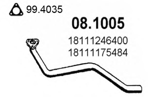 Труба выхлопного газа ASSO 081005