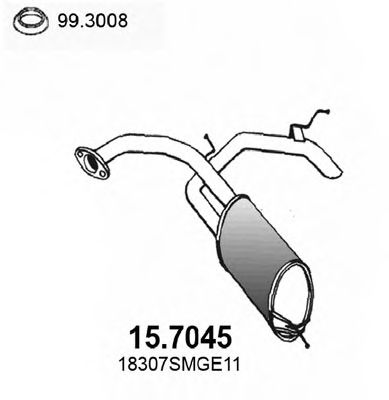 Глушитель выхлопных газов конечный ASSO 15.7045