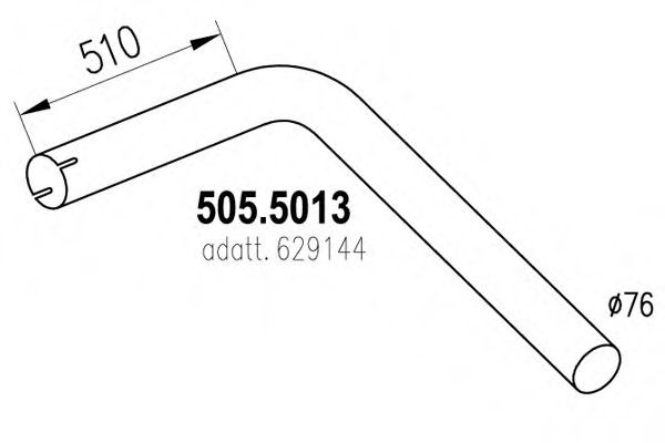 Труба выхлопного газа ASSO 505.5013