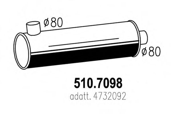 Средний / конечный глушитель ОГ ASSO 510.7098