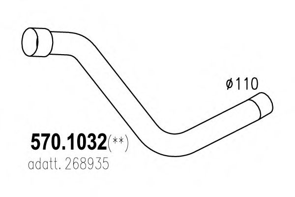 Труба выхлопного газа ASSO 570.1032