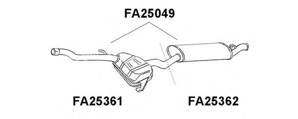 Средний глушитель выхлопных газов VENEPORTE FA25361