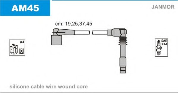 Комплект проводов зажигания JANMOR AM45