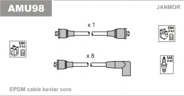 Комплект проводов зажигания BOSCH 09605