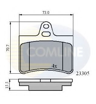 Комплект тормозных колодок, дисковый тормоз COMLINE CBP01122