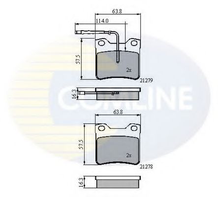 Комплект тормозных колодок, дисковый тормоз COMLINE CBP11060