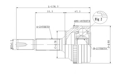 Шарнирный комплект, приводной вал STATIM C.585