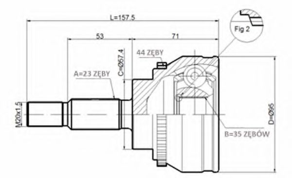 Шарнирный комплект, приводной вал STATIM C.351