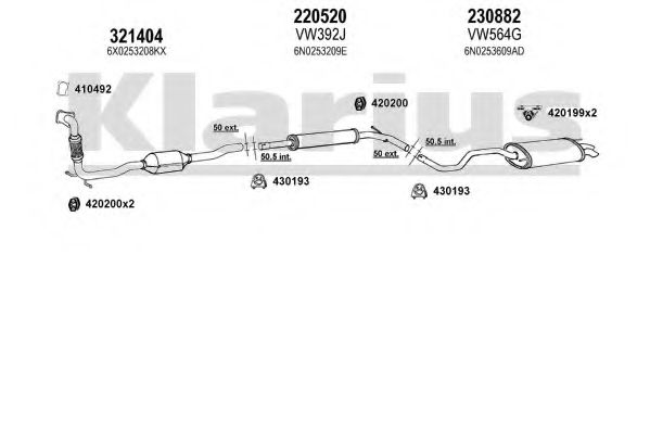 Система выпуска ОГ KLARIUS 930885E